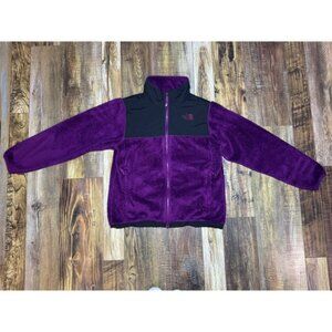 The North Face Girl's XL(18) Fleece Jacket Purple Black Full Zip Coat